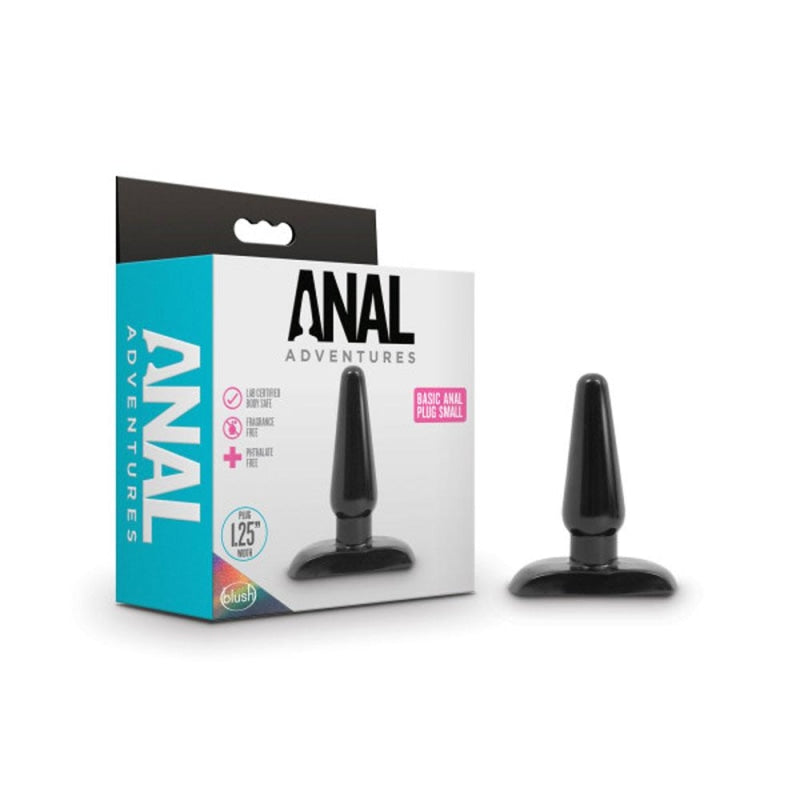 Anal Adventures - Basic Anal Plug - Small - Black - Anal Toys & Stimulators