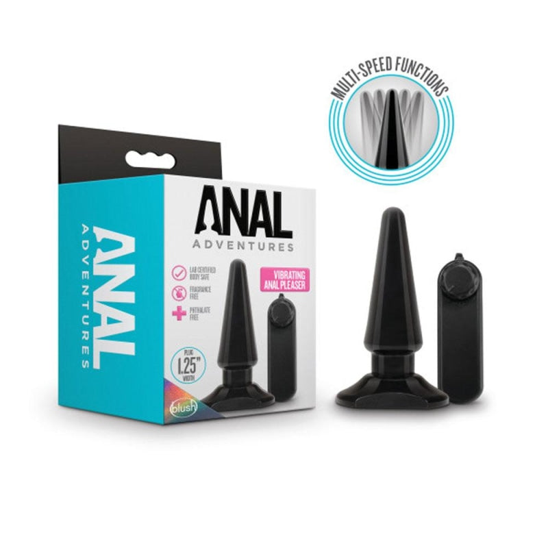 Anal Adventures - Basic Vibrating Anal Pleaser - Black - Anal Toys & Stimulators