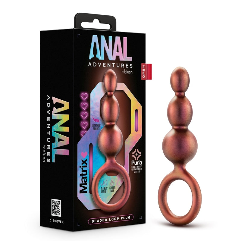 Anal Adventures Matrix - Beaded Loop Plug - Copper