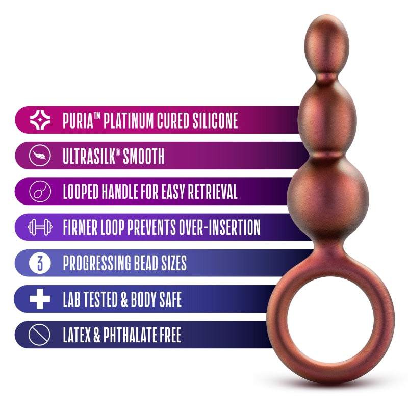 Anal Adventures Matrix - Beaded Loop Plug - Copper