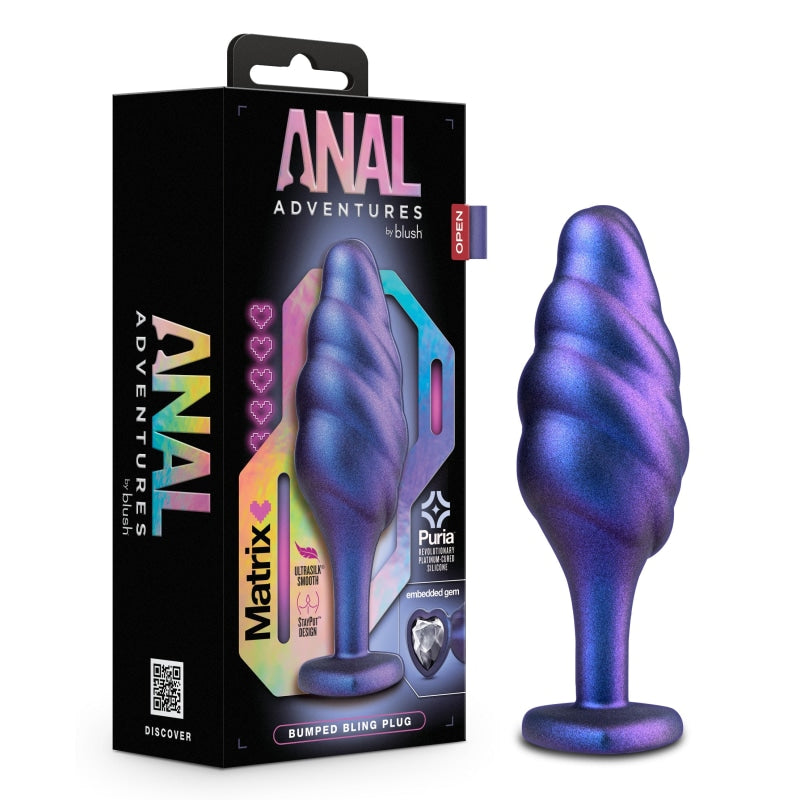 Anal Adventures Matrix - Bumped Bling Plug -  Sapphire