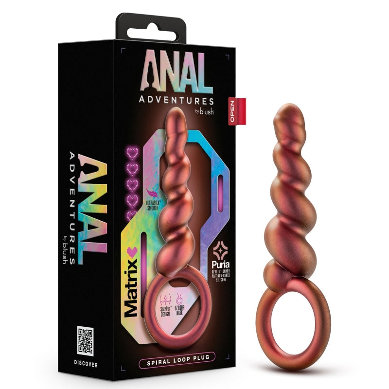 Anal Adventures Matrix - Spiral Loop Plug - Copper