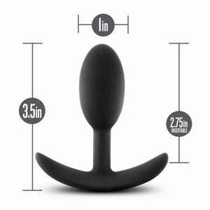 Anal Adventures - Platinum - Silicone Vibra Slim Plug - Small - Black - MyPleasure