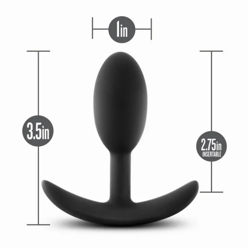 Anal Adventures - Platinum - Silicone Vibra Slim Plug - Small - Black - MyPleasure