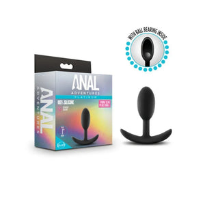 Anal Adventures - Platinum - Silicone Vibra Slim Plug - Small - Black - MyPleasure