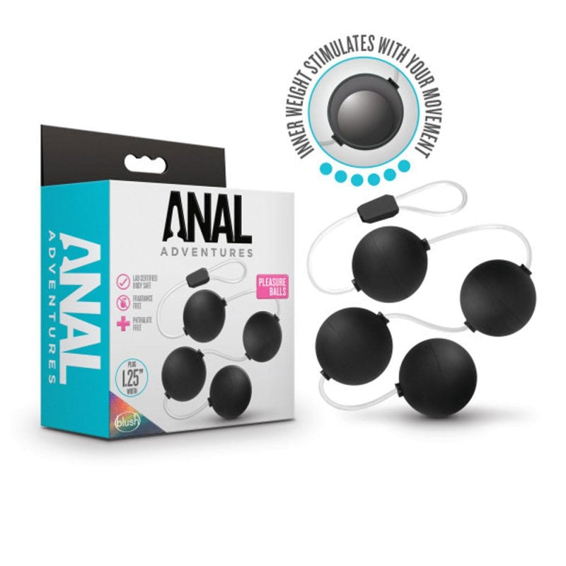 Anal Adventures - Pleasure Balls - Black - Anal Toys & Stimulators