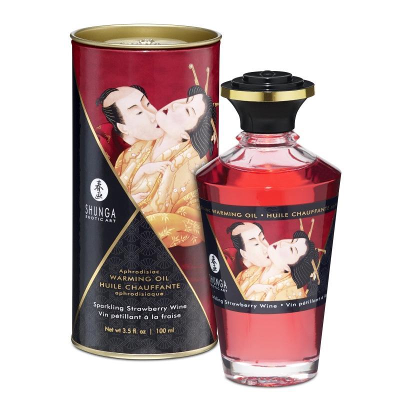 Aphrodisiac Warming Oil - Sparkling Strawberry Wine - MyPleasure