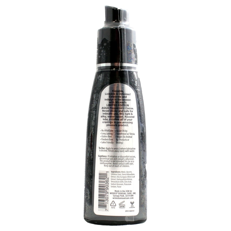 Aqua Peppermint Cocoa Flavored Water Based Lubricant - 2 Oz.