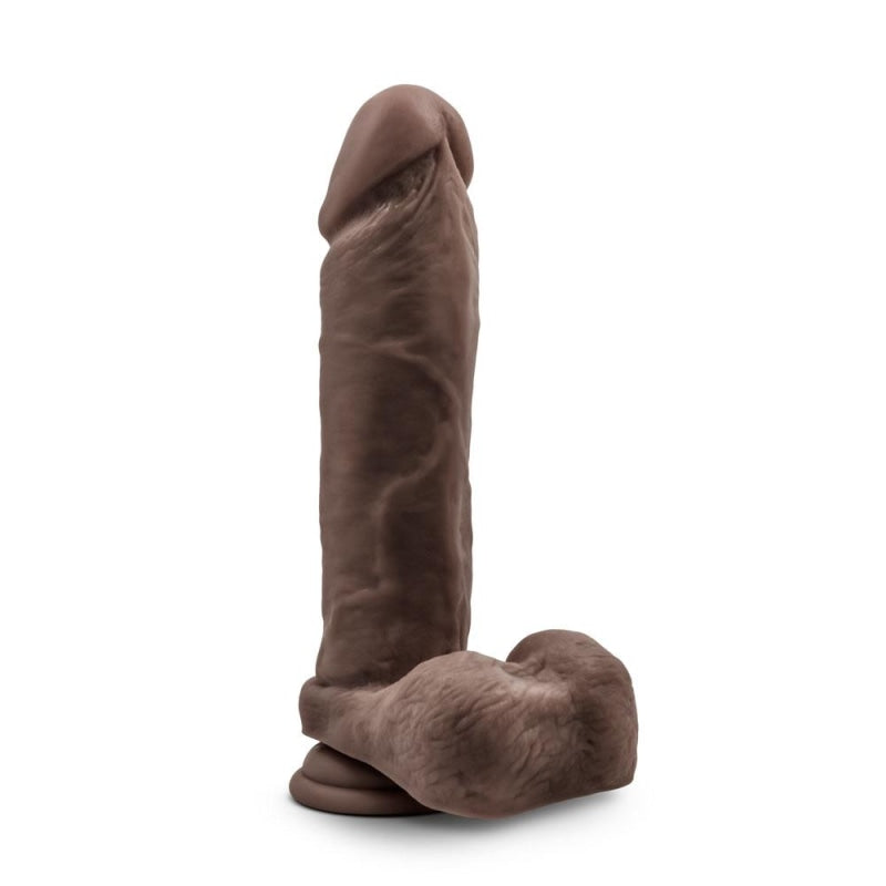 Au Natural - 9.5 Inch Dildo With Suction Cup -  Chocolate