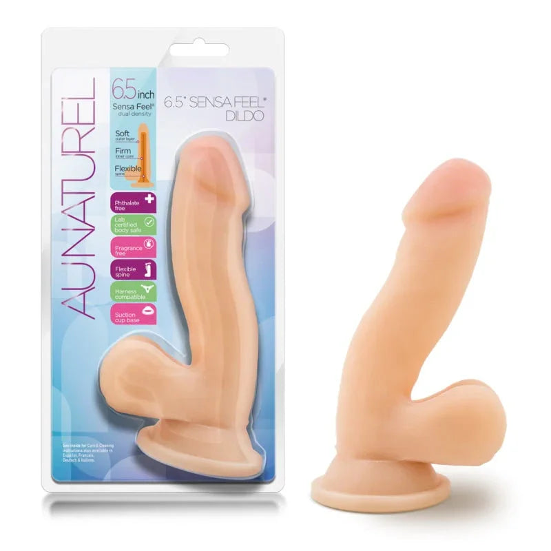 Au Naturel 6.5 Inch Sensa Feel Dildo - Beige - MyPleasure