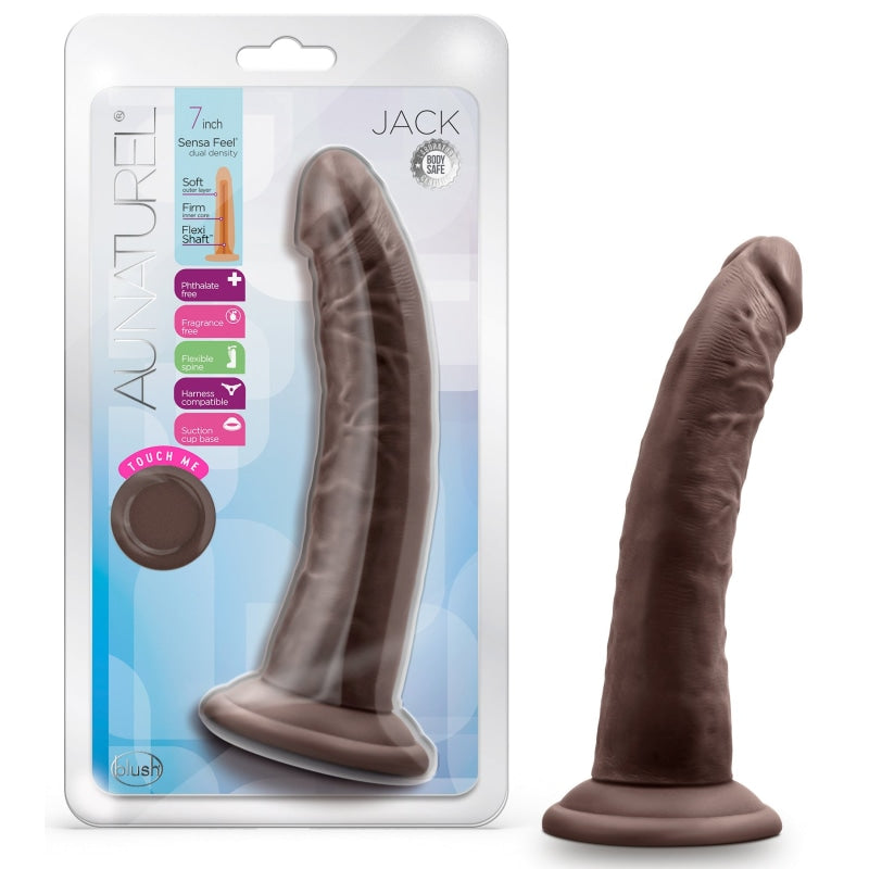 Au Naturel - Jack - 7 Inch Dildo - Chocolate