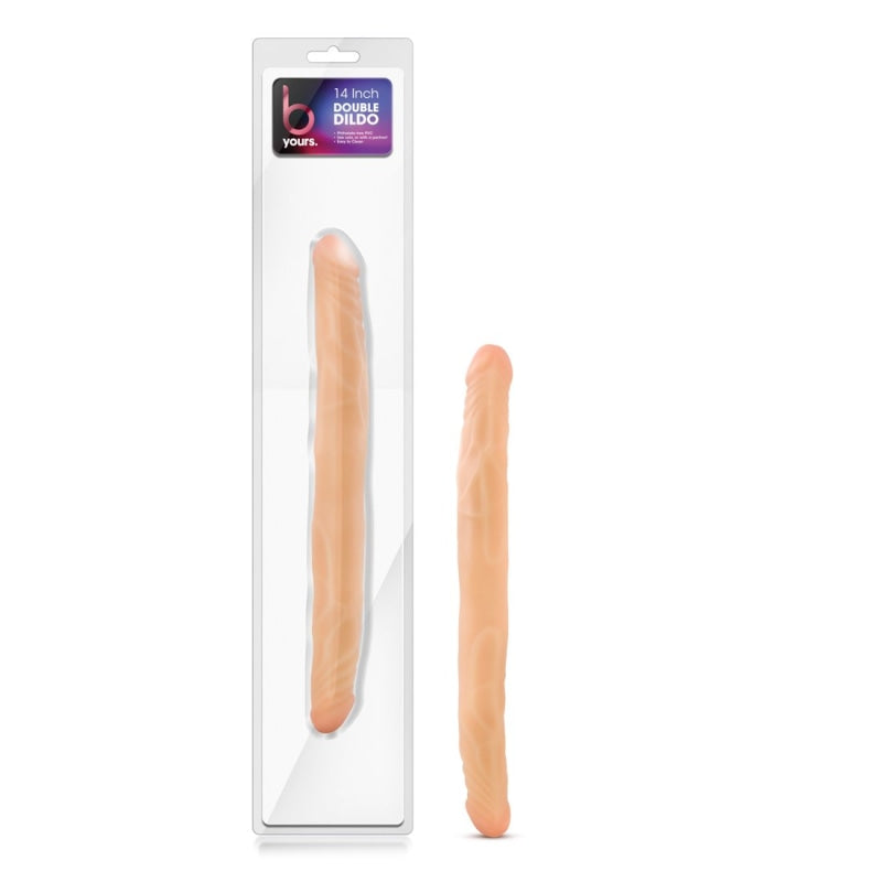 B Yours 14" Double Dildo - Beige