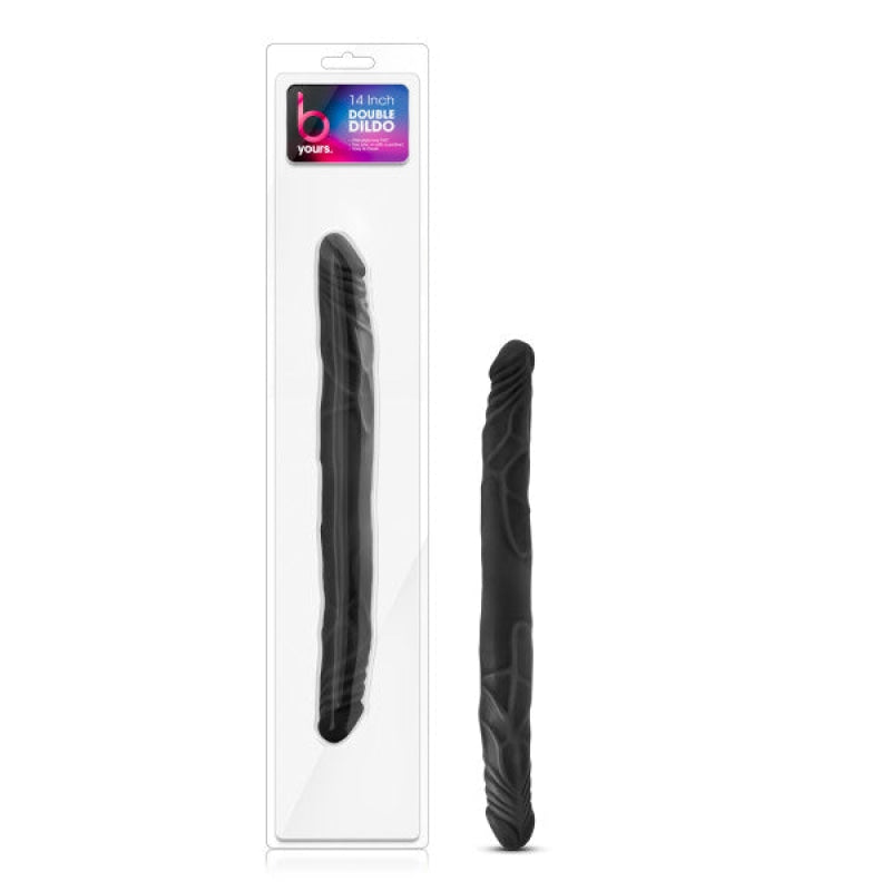 B Yours - 14 Inch Double Dildo - Black