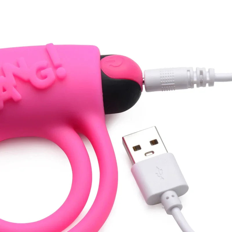 Bang - Silicone Cock Ring and Bullet With Remote Control - Pink - MyPleasure