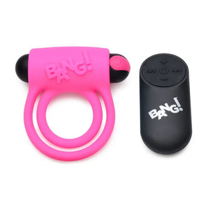 Bang - Silicone Cock Ring and Bullet With Remote Control - Pink - MyPleasure
