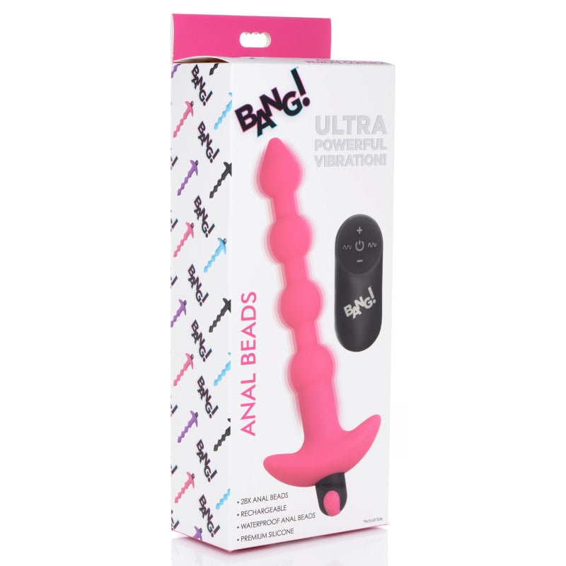 Bang - Vibrating Silicone Anal Beads and Remote Control - Pink - Anal Toys & Stimulators
