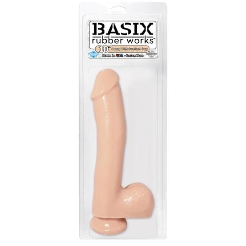 Basix Rubber Works - 10 Inch Dong With Suction Cup - Flesh PD4222-21