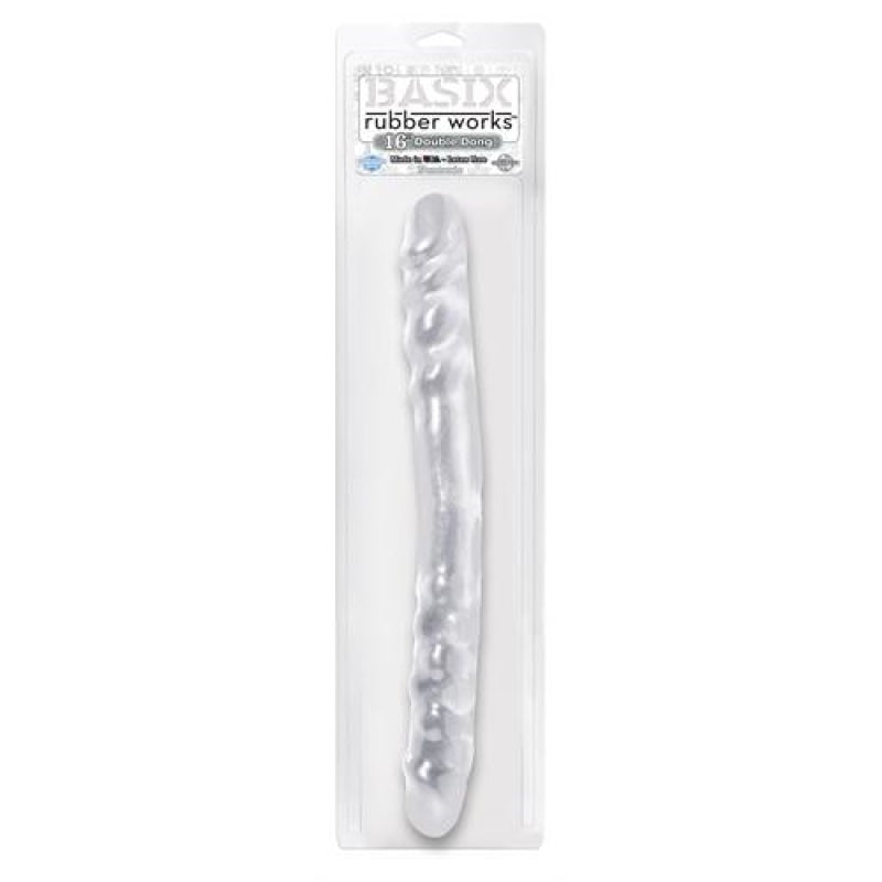 Basix Rubber Works 16 Inch Double Dong - Clear PD4300-20