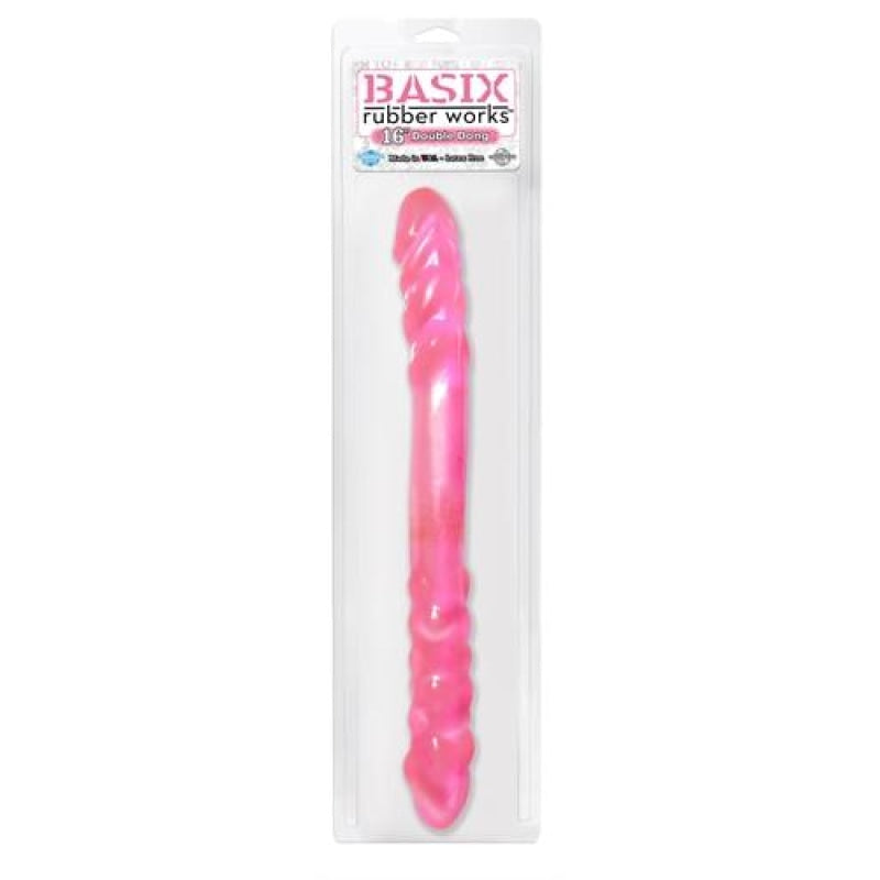 Basix Rubber Works 16 Inch Double Dong - Pink PD4300-11