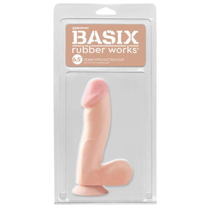 Basix Rubber Works - 6.5 Inch Dong With Suction Cup - Flesh - MyPleasure