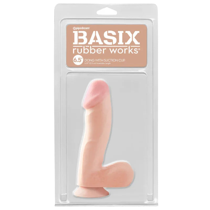 Basix Rubber Works - 6.5 Inch Dong With Suction Cup - Flesh - MyPleasure