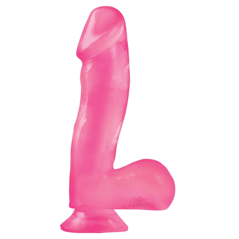 Basix Rubber Works - 6.5 Inch Dong With Suction Cup - Pink