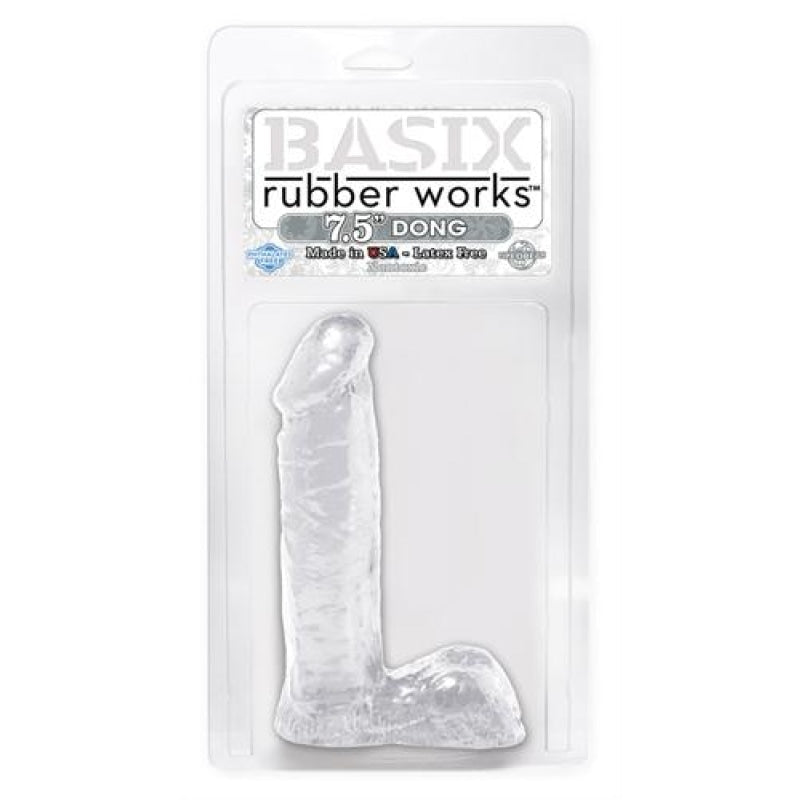 Basix Rubber Works - 7.5 Inch Dong - Clear PD4203-20