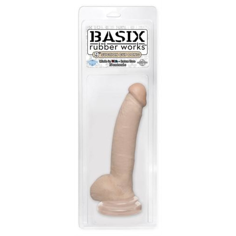 Basix Rubber Works 9 Inch Suction Cup Dong - Flesh