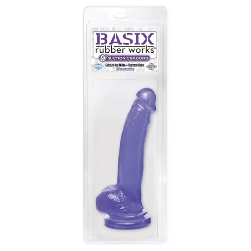 Basix Rubber Works 9 Inch Suction Cup Dong - Purple PD4310-12