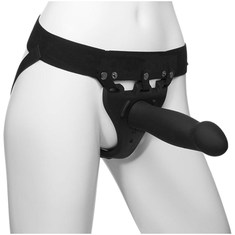 Body Extensions - Hollow Bulbed Strap-on 2-Piece  Set With Clitoral Vibrator - Black DJ0801-08-BX