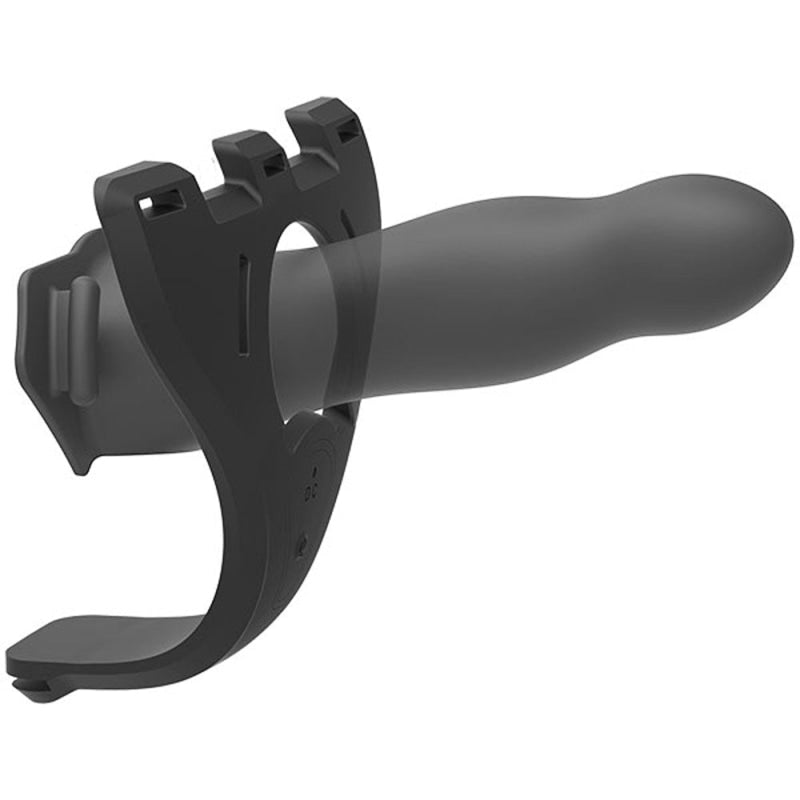 Body Extensions - Hollow Strap-on 4-Piece Set  With Clitoral Vibrator - Black