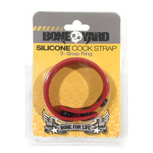Boneyard Silicone Cock Strap 3 - Snap Ring - Red - MyPleasure