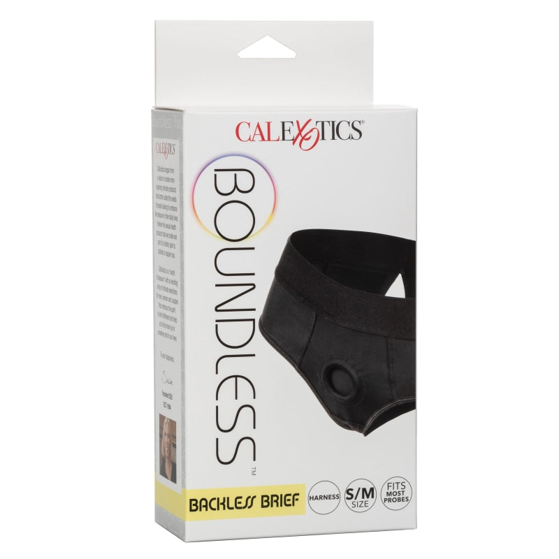 Boundless Backless Brief - S/m - Black - Harnesses & Strap-Ons