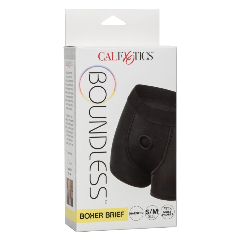 Boundless Boxer Brief - S/m - Black - Harnesses & Strap-Ons