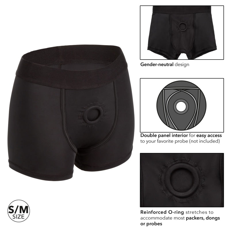 Boundless Boxer Brief - S/m - Black - Harnesses & Strap-Ons