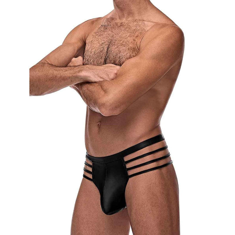 Cage Matte Cage Thong - S/ M - Black - Lingerie & Sexy Apparel