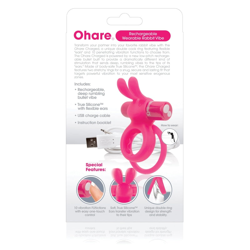 Charged Ohare Rechargeable Rabbit Vibe - Pink