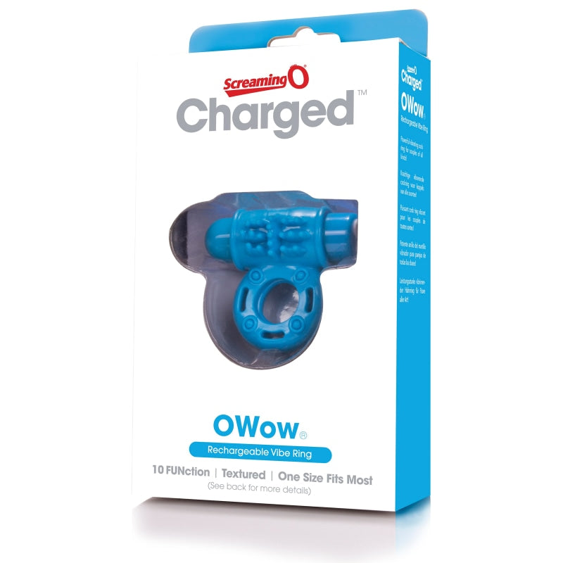 Charged Owow Rechargeable Vibe Ring - Blue