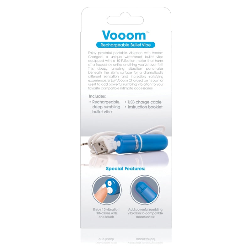 Charged Vooom Rechargeable Bullet Vibe - Blue