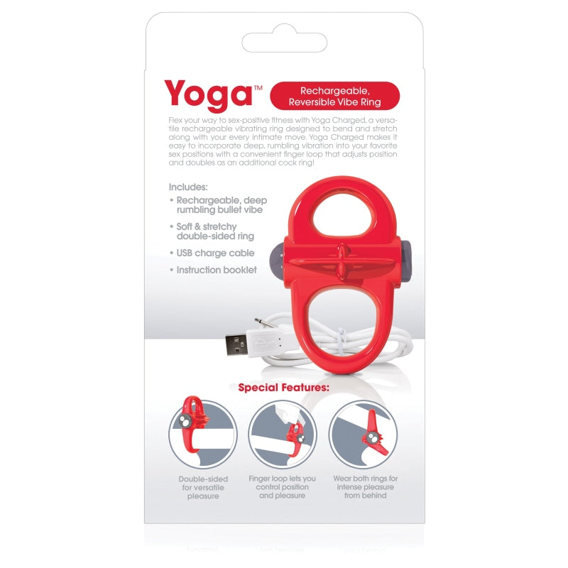 Charged Yoga Rechargeable Vibe Ring - Red