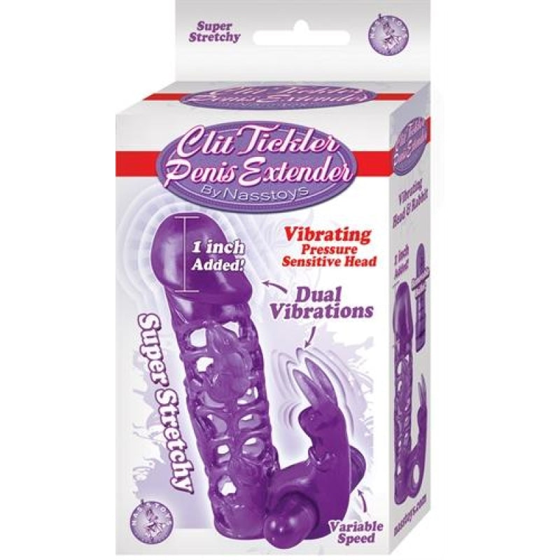 Clit Tickler Penis Extender - Purple - Penis Extension & Sleeves