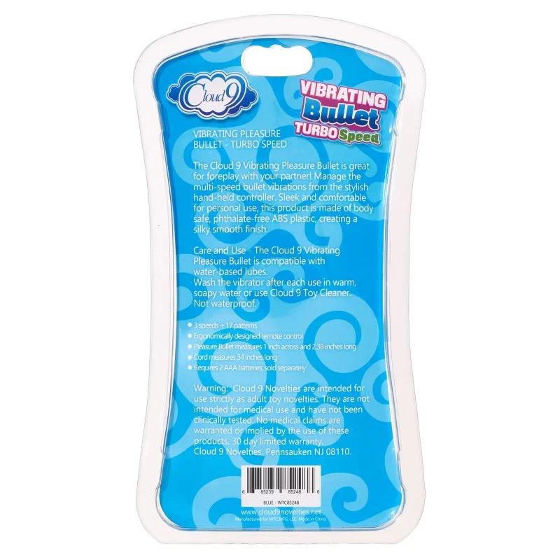 Cloud 9 3 Speed Bullet With Remote - Blue - MyPleasure