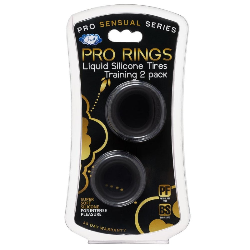 Cloud 9 Pro Rings Liquid Silicone Tires 2 Pack - Black - Cock Rings