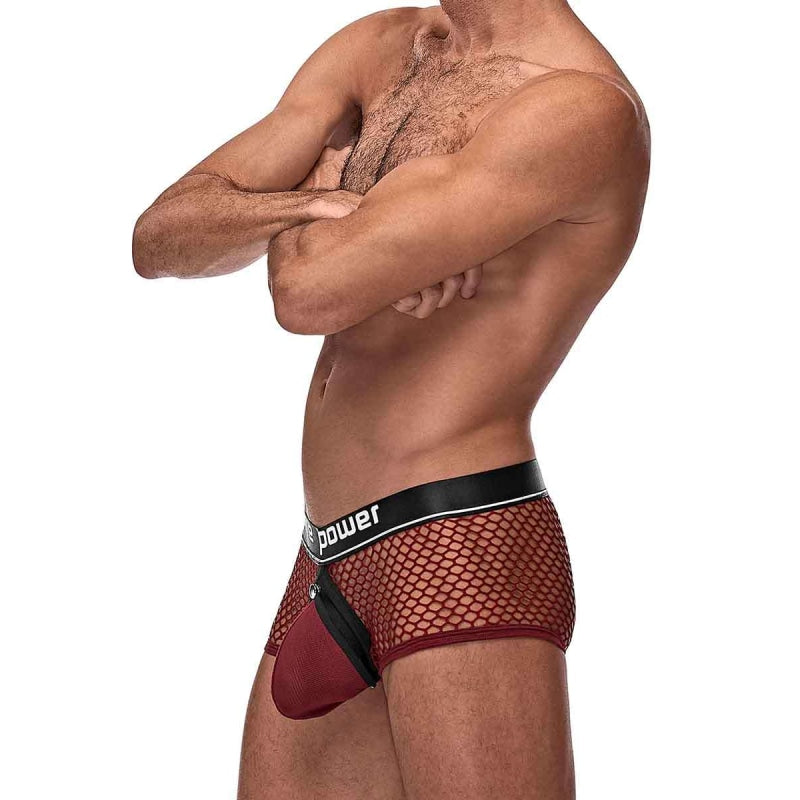 Cock Pit Net Mini Cock Ring Short - Small - Burgundy - Lingerie & Sexy Apparel