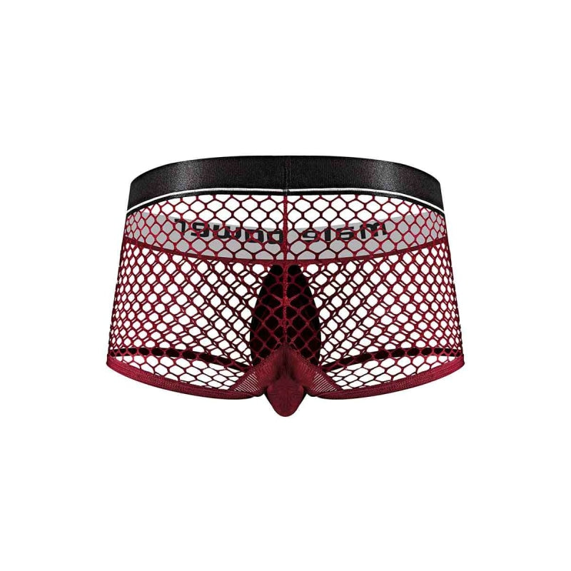 Cock Pit Net Mini Cock Ring Short - Small - Burgundy - Lingerie & Sexy Apparel