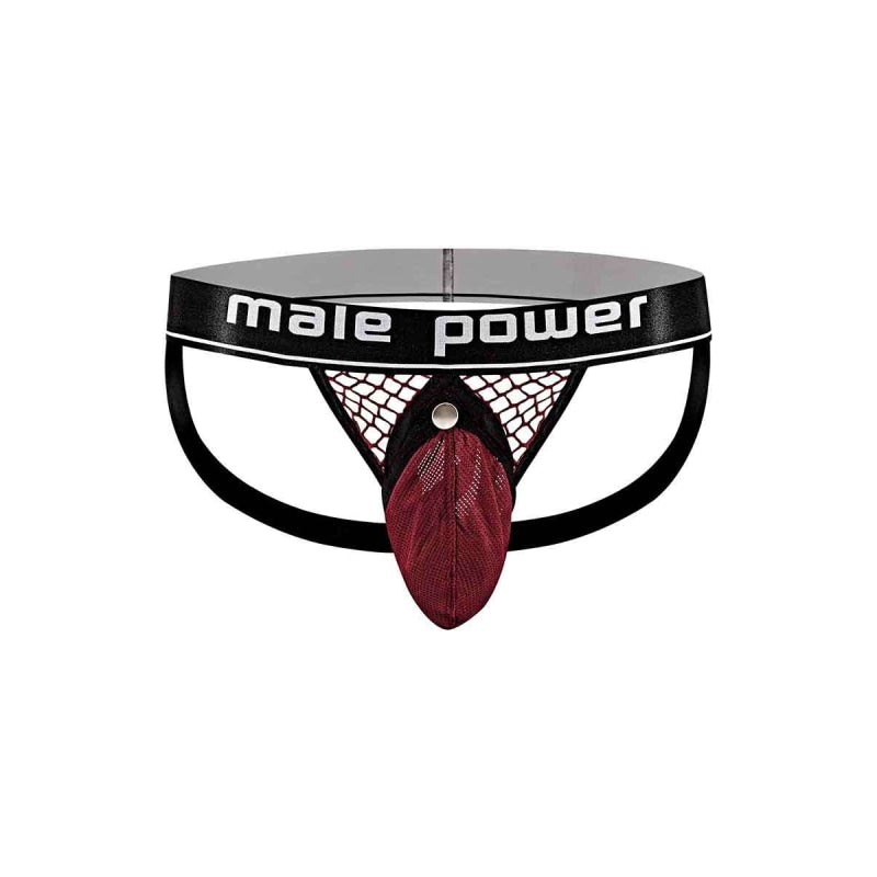 Cock Pit Net Cock Ring Jock - S/ M - Burgundy - Lingerie & Sexy Apparel