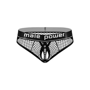 Cock Pit Net Cock Ring Thong - L/ XL - Black - MyPleasure
