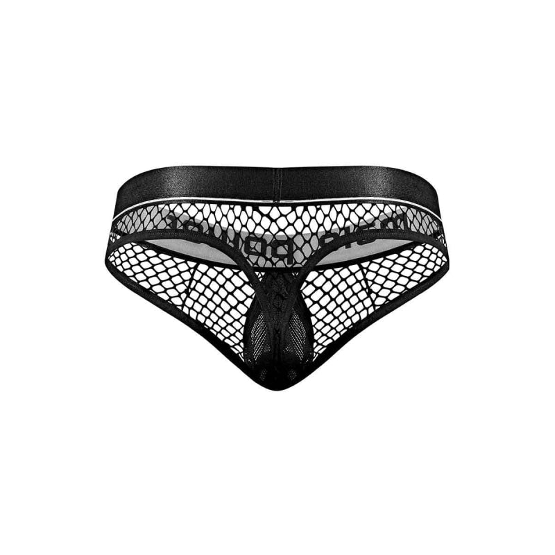 Cock Pit Net Cock Ring Thong - S/ M - Black - Lingerie & Sexy Apparel