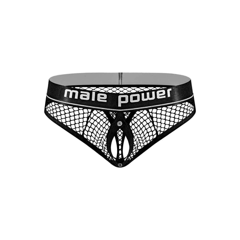 Cock Pit Net Cock Ring Thong - S/ M - Black - Lingerie & Sexy Apparel