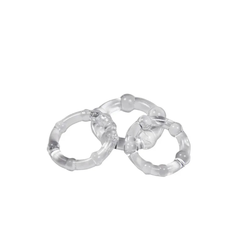 Cockring Combo Beaded - Clear - MyPleasure